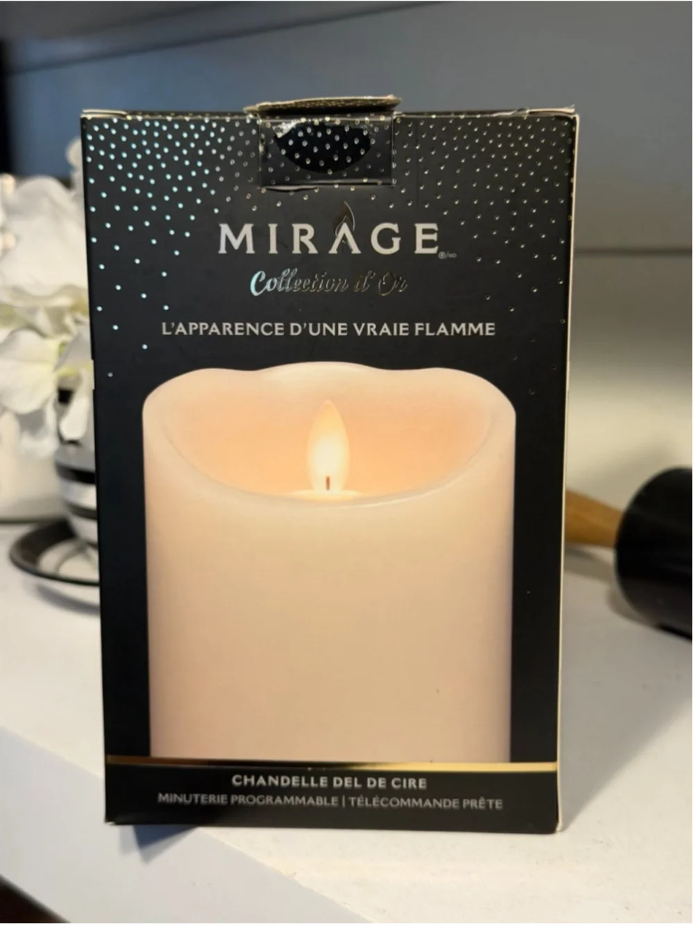 New Mirage Flameless Unscented Flickering Pillar Candle